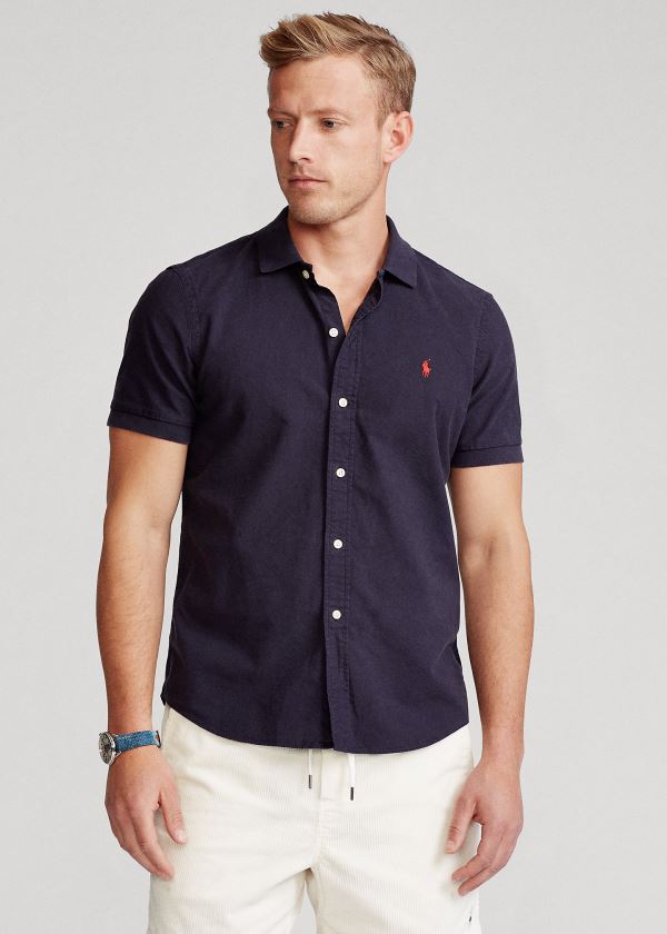 Polo Ralph Lauren Classic Fit Polo Collar Oxford Skjorte Herre Danmark (ZWPMV5276)